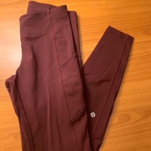 Lululemon- maroon leggings, size 6